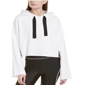 ALALA Women’s Sz Small White Stance Bell Sleeve Crop Hoodie Sweatshirt